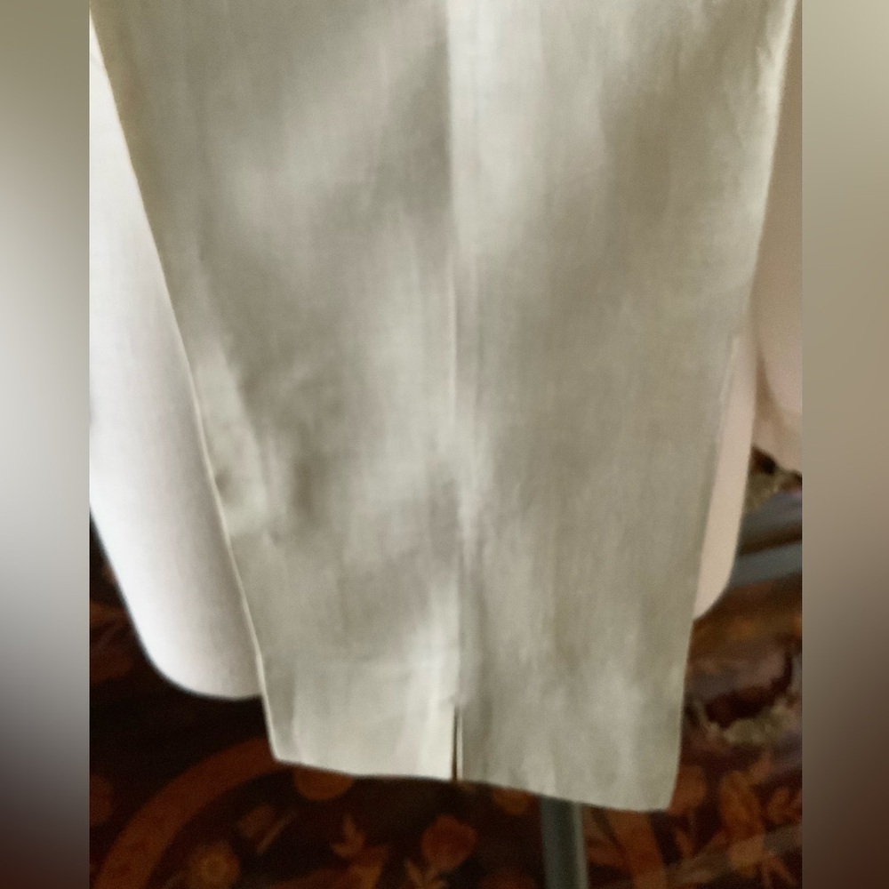 BURBERRY Sand Linen High Waist Wide Leg Pants - Picture 4 of 5